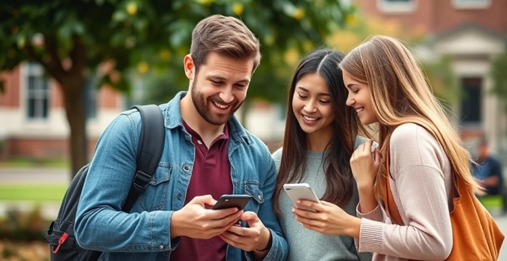 university students using free phone